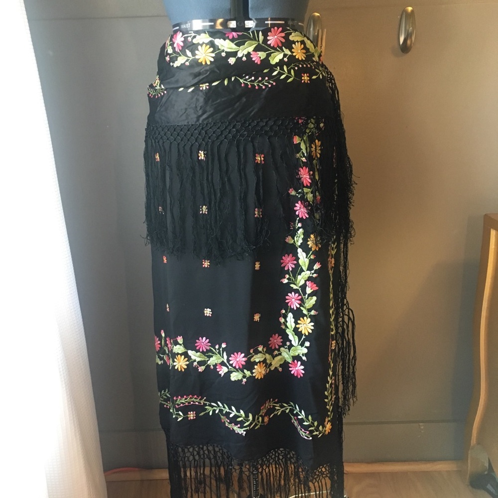 Hand embroidered shawl